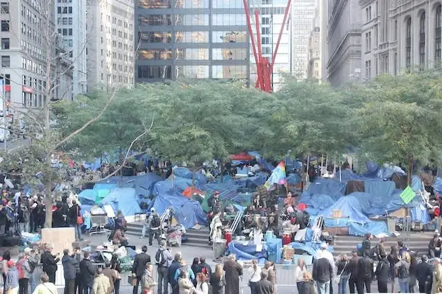 The Occupy Wall Street encampment in November, back before its mission of destroying small businesses was accomplished.